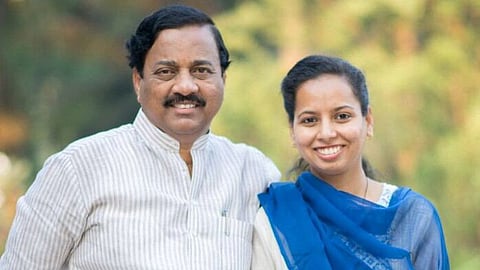 Aditi Tatkare with Sunil Tatkare
