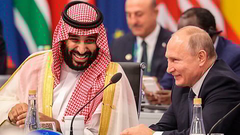 Mohammed Bin Salman and Vladimir Putin