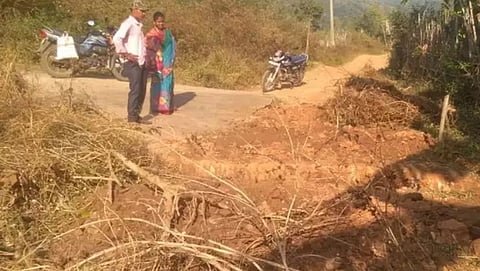 The road dug up in Odisha