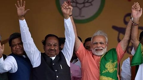 K S Eshwarappa with PM Narendra Modi