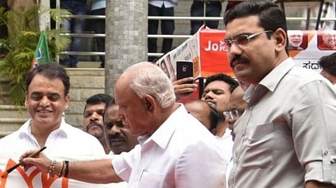 B.S. Yediyurappa and son B.Y.
Vijayendra