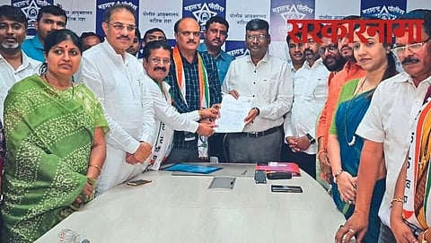 Pankaj Bhujbal with NCP office bearers.