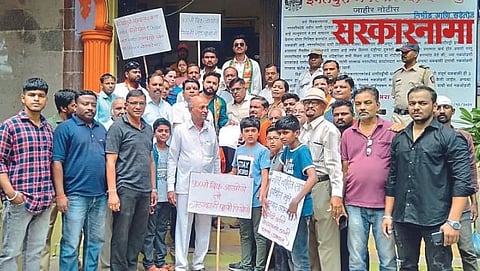 BJP party workers at Igatpuri council office.