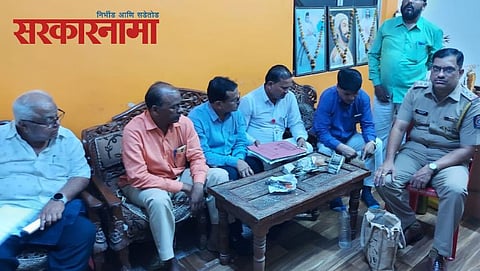 Ncp Mla Prakash Solanke With Education Officer In School News.