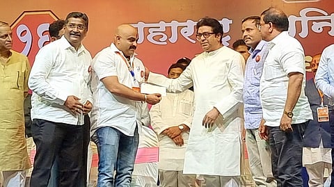 Nilesh Mazire with Raj Thackeray