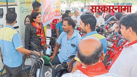 Crowd on Petrol pump