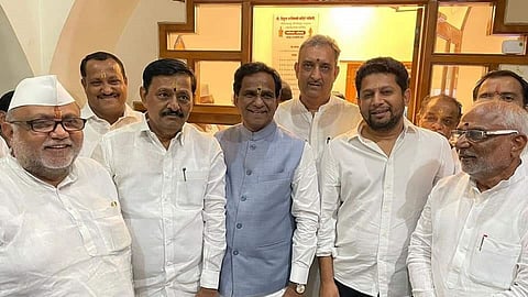 Subhash Deshmukh, Prashant Paricharak, Raosaheb Danve and Gahininath Maharaj with Dr Sujay Vikhe Patil