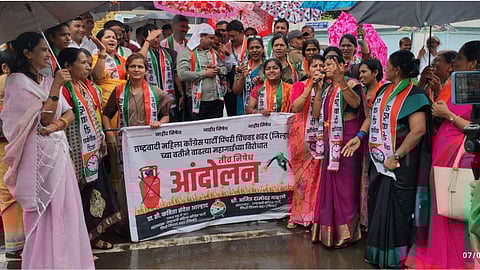 NCP protests in Pimpri against gas price hike