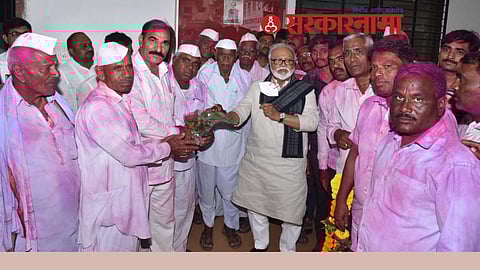 Chhagan Bhujbal with newly elected Grampanchayat members