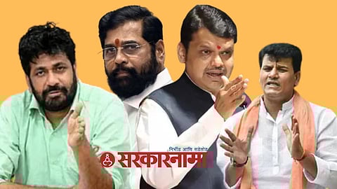 Bacchu Kadu, Eknath Shinde, Devendra Fadanvis and Ravi Rana