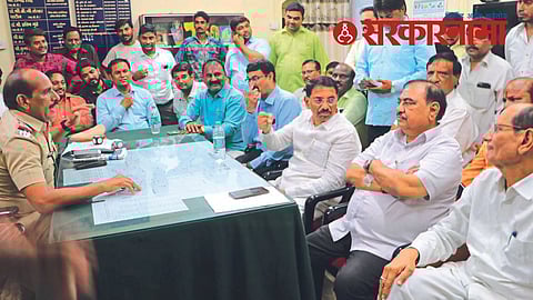 NCP Leader Eknath Khadse in Police Station