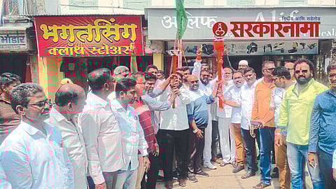 Shivsena workers with new symbol Flambeau.