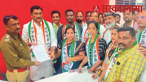 NCP workers at Dhule Police station