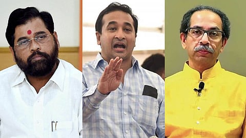 Nitesh rane, Eknath Shinde, Uddhav Thackeray