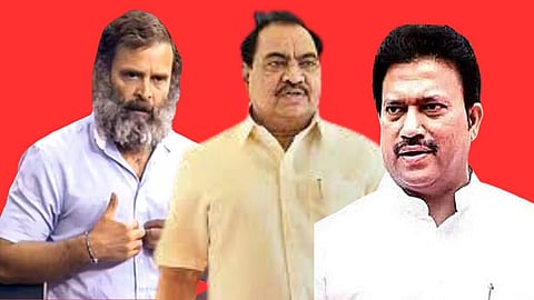 Rahul Gandhi, Eknath Khadse and Shashikant Shinde