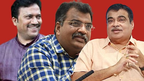 Shashikant Shinde, Ravindra Chavan and Nitin Gadkari