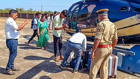 D.K. Shivkumar's Helicopter Check