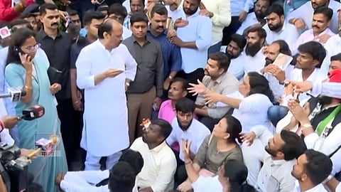 Ajit Pawar with NCP Activist