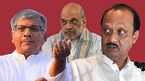 Prakash Ambedkar, Amit Shah, Ajit Pawar