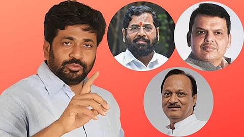 Bachchu Kadu, Eknath Shinde, Devendra Fadnavis, Ajit Pawar