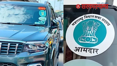 Sticker on Vehicle of EX MLA in Akola