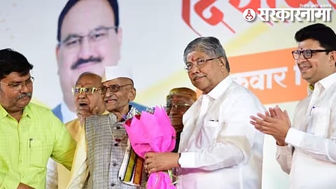 Chandrakant Patil With Sumit Wankhede at Wardha.