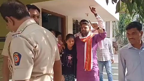 Ravikant Tupkar with his Daughter Yadnyaja at Buldhana.