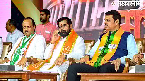 Ajit Pawar, Eknath shinde, devendra Fadanvis