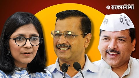 Swati Maliwal, Arwind Kejriwal, Sanjay Singh