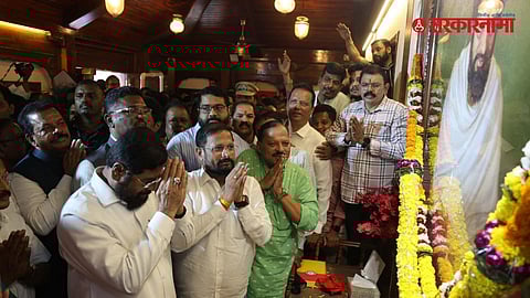 Eknath Shinde visit Anand Ashram