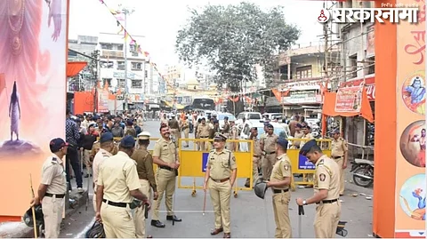 Police Bandobast in Nagpur.