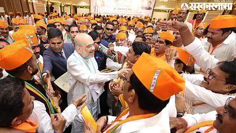 Amit Shah with BJP officials