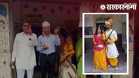 Akola newly married couple voted