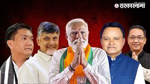 Pema Khandu, Chandrababu Naidu, Narendra Modi, Mohan Majhi, Premsingh Tamang