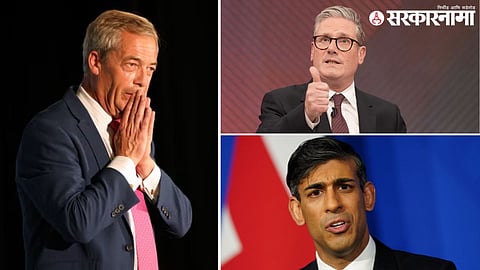 Nigel Farage, Keir Starmer, Rishi Sunak