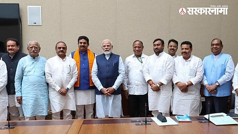 PM Narendra Modi with BJP MPs