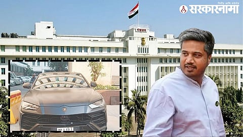 Rohit Pawar on Black Car in Mantralaya