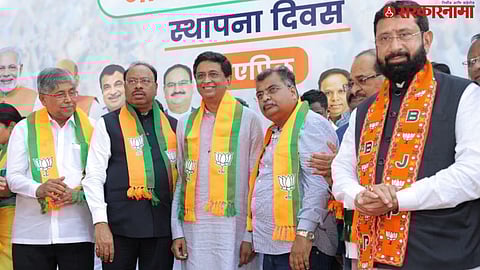 Prasad Hire addressing the media after officially joining BJP, explaining his reasons for leaving Congress