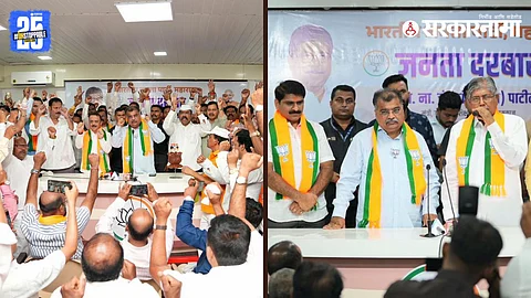BJP state office as senior political leaders and hundreds of workers officially join the party
