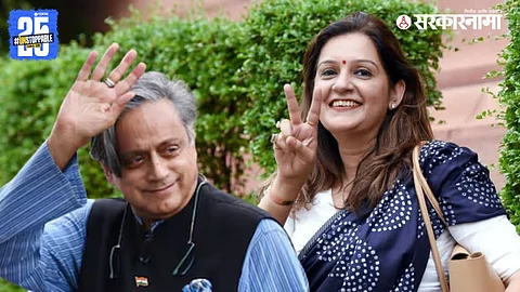 Priyanka Chaturvedi’s viral video draws attention as Shashi Tharoor adds a witty comment, creating a social media storm.