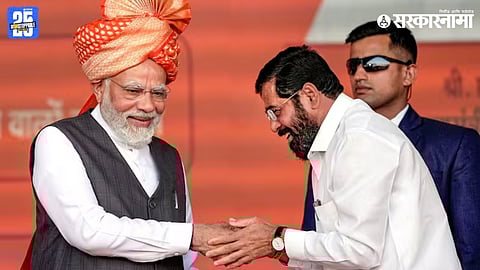Eknath Shinde at the Dussehra rally praising PM Narendra Modi