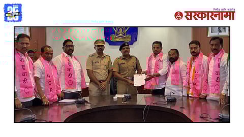 Ajit Pawar party workers pink scarf