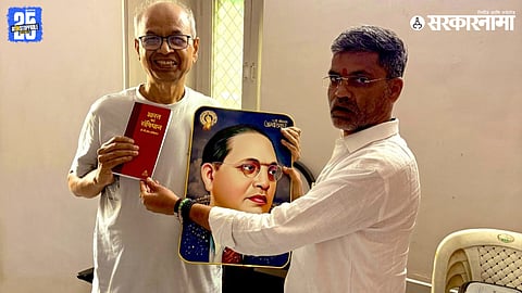 MP Nilesh Lanke meeting Rakesh Kishor at his home