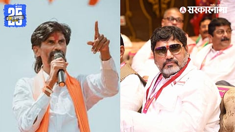 Manoj Jarange Patil addressing media while playing leaked audio clips amid his open challenge to Dhananjay Munde for a CBI and narco test.