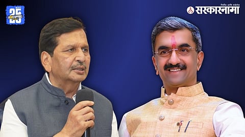 Minister Shambhuraj Desai responding sharply to Mangal Prabhat Lodha’s remarks, stressing the role of the 2022 Shinde revolt in strengthening BJP and reshaping Maharashtra politics.