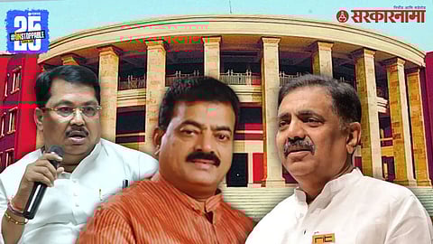 Opposition leaders Bhaskar Jadhav, Vijay Wadettiwar, and Jayant Patil addressing a joint press conference in Nagpur after the Winter Session, criticizing the government over Vidarbha neglect.