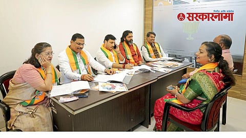 BJP MLAs dispute : महामंत्र्यांनी वाभाडे काढताच भाजपच्या 4 आमदारांनी वाद मिटवला? पहिल्यांदाच एकत्र एका टेबलवर