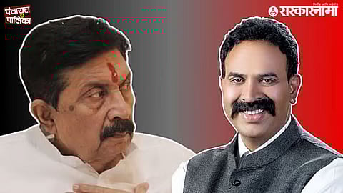 BJP-NCP alliance leaders celebrating victory in Phaltan NagarPalika elections after ending Ramraje Naik-Nimbalkar’s three-decade political dominance.