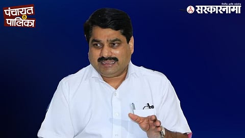 Congress MLC Satej Patil addressing a press conference in Kolhapur