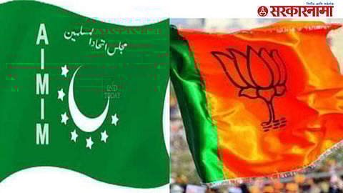 AIMIM leader Asaduddin Owaisi addresses supporters during a municipal election campaign, symbolizing the growing influence of identity-based politics in Maharashtra’s urban local body elections.